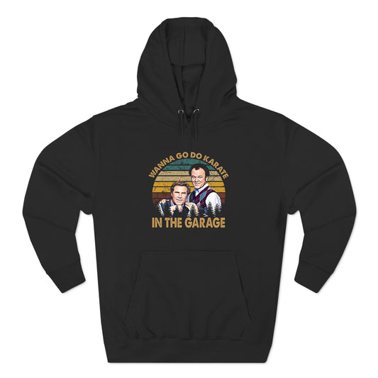 Step Brothers Wanna Do Karate in The Garage Slogan Logo Black Hoodie Sweatshirt Size S to 3XL