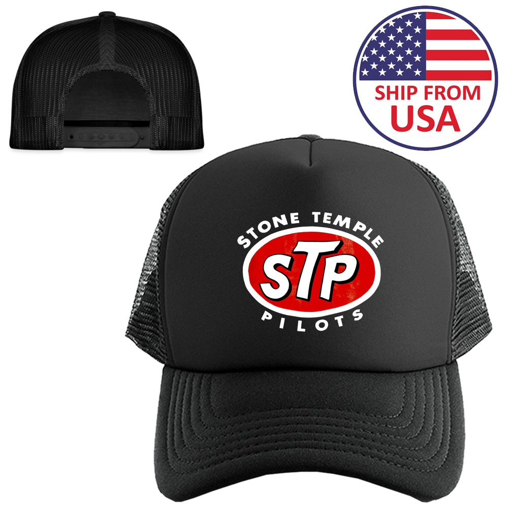 Stone Temple Pilots STP Logo Symbol Black Trucker Hat Cap