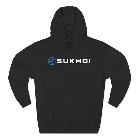 Sukhoi Russian Aircraft Logo Black Hoodie Sweatshirt Size S to 3XL