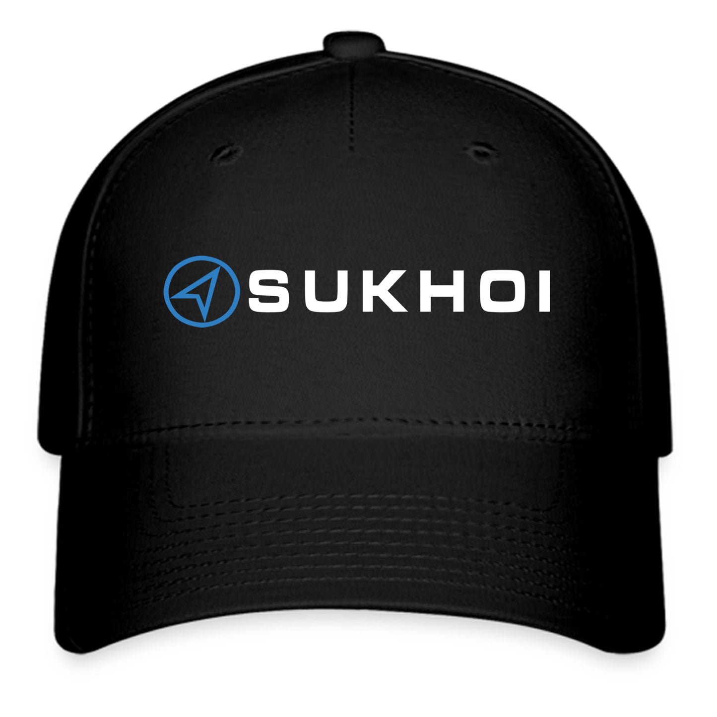 Sukhoi Russian Aircraft Logo Symbol Black Baseball Cap Hat Size Adult S/M and L/XL