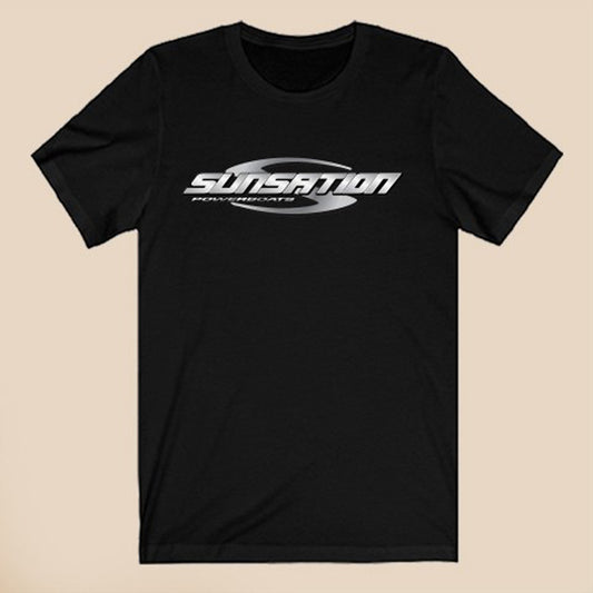 Sunsation Powerboats Logo Symbol Black T-Shirt Size S to 3XL