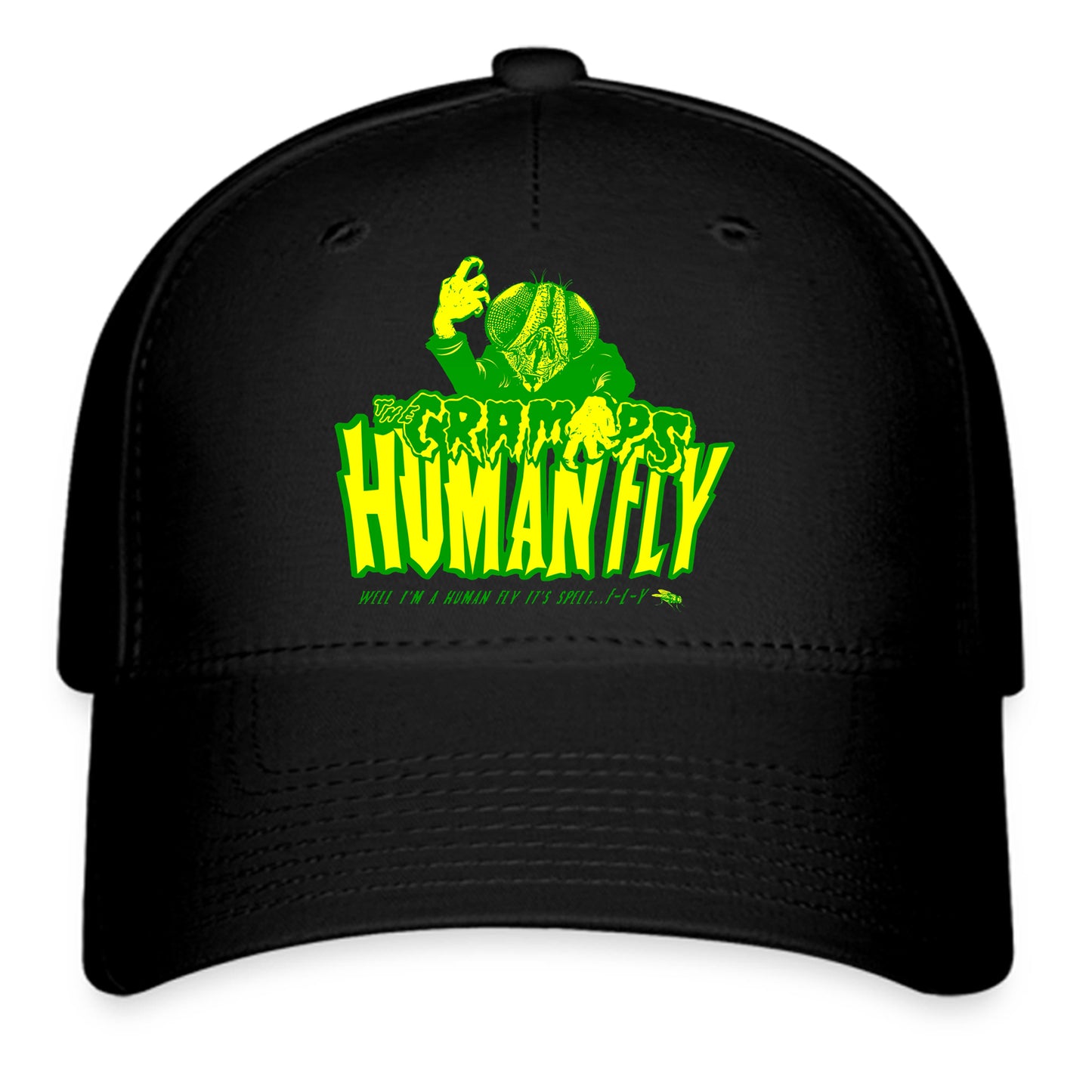 The Cramps Human Fly Rock Band Logo Symbol Black Baseball Cap Hat Size Adult S/M and L/XL