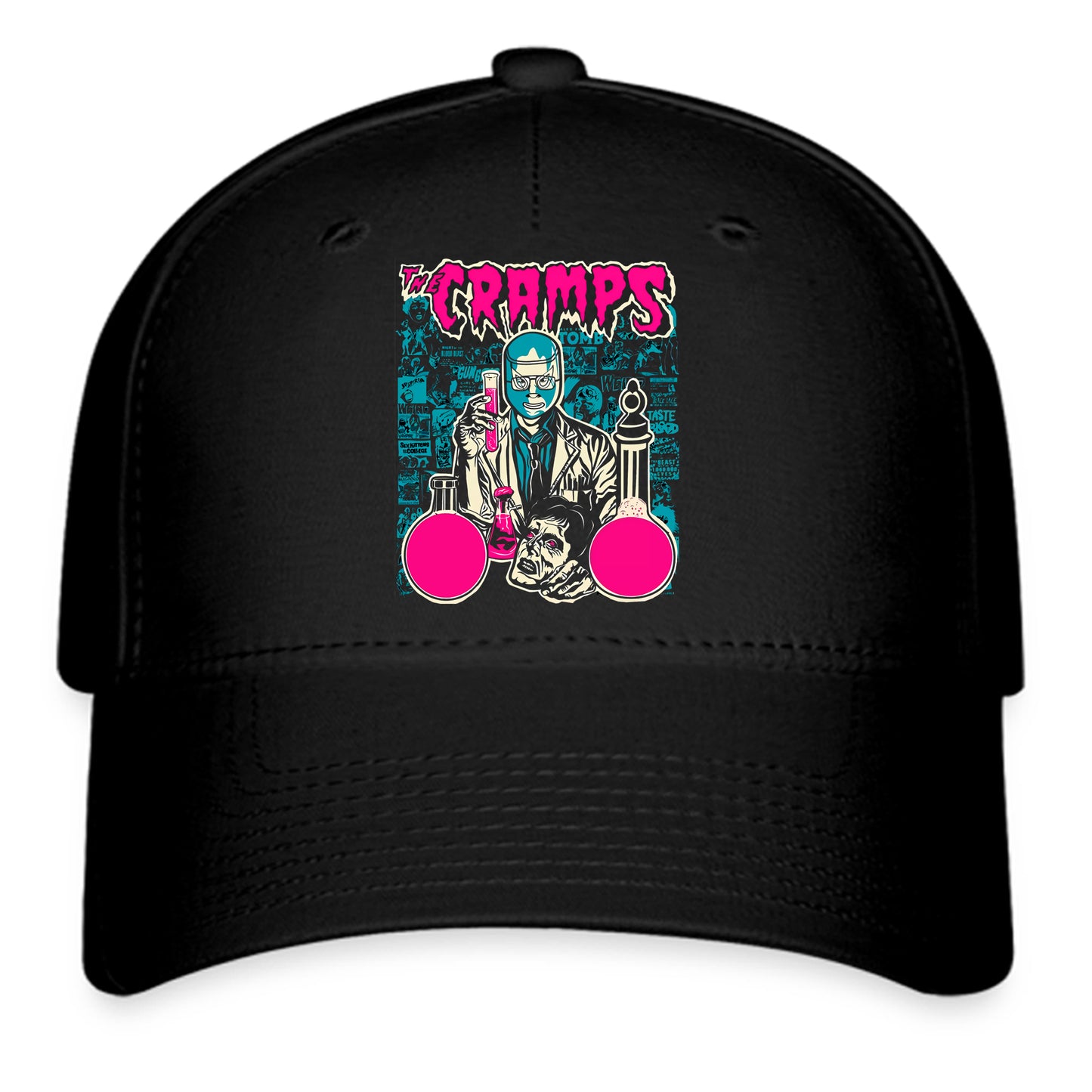 The Cramps Tour 80's Logo Symbol Black Baseball Cap Hat Size Adult S/M and L/XL