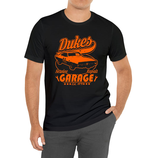 The Dukes of Hazzard General Lee Car Repair Garage Black T-Shirt Size S to 3XL