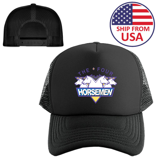 The Four Horsemen Movie Logo Symbol Black Trucker Hat Cap