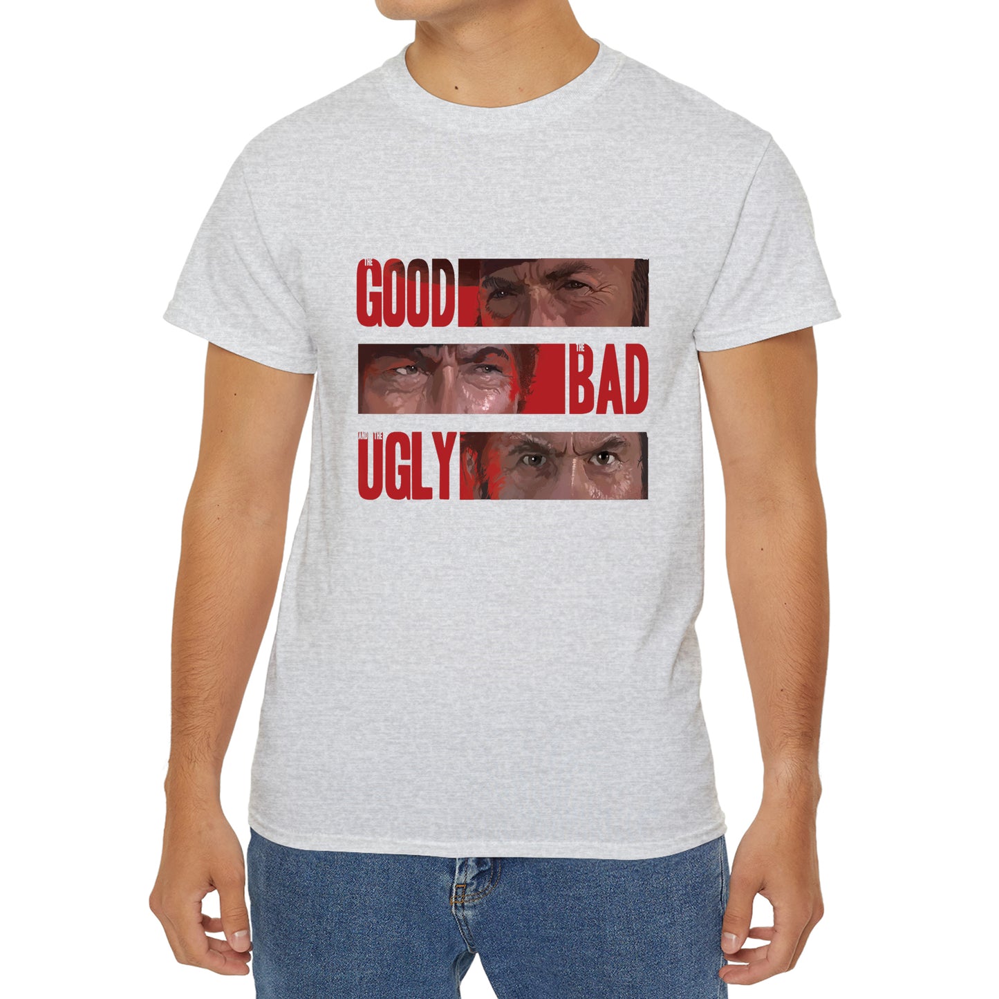 The Good The Bad The Ugly Italian Cowboy Movie Logo Symbol T-Shirt Size S to 3XL