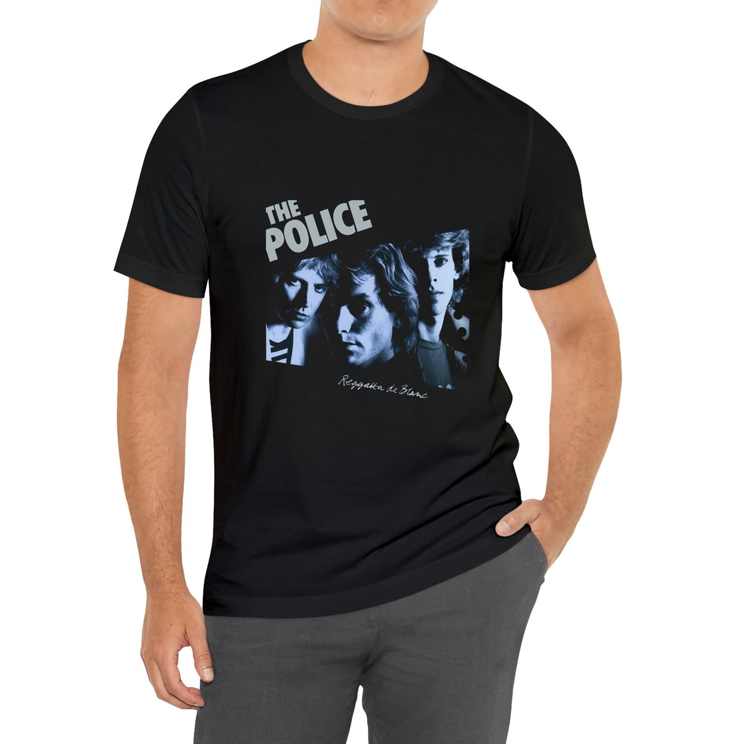 The Police British Rock Band Reggatta De Blanc Logo Symbol Black T-Shirt Size S to 3XL