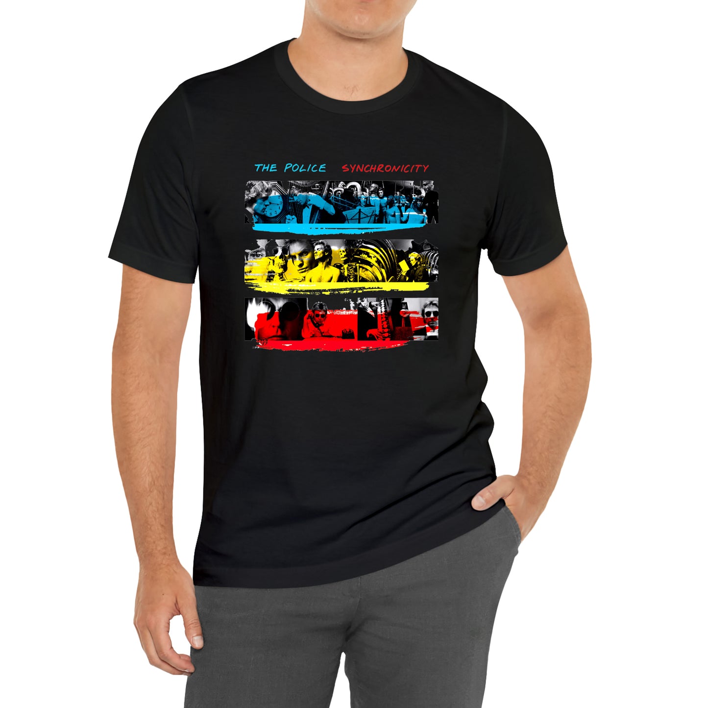 THE POLICE SYNCHRONICITY Black T-Shirt Size S to 3XL