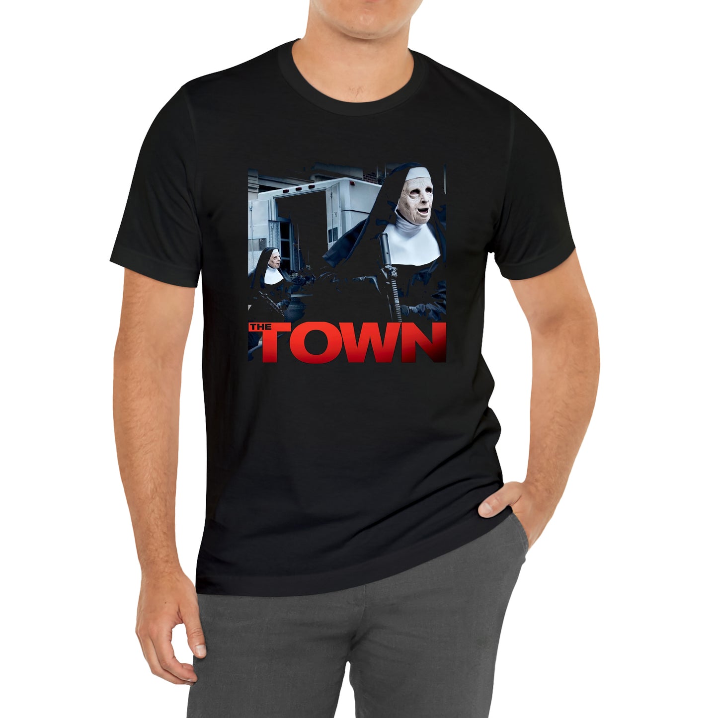 The Town 90's Horror Movie Black T-Shirt Size S to 3XL