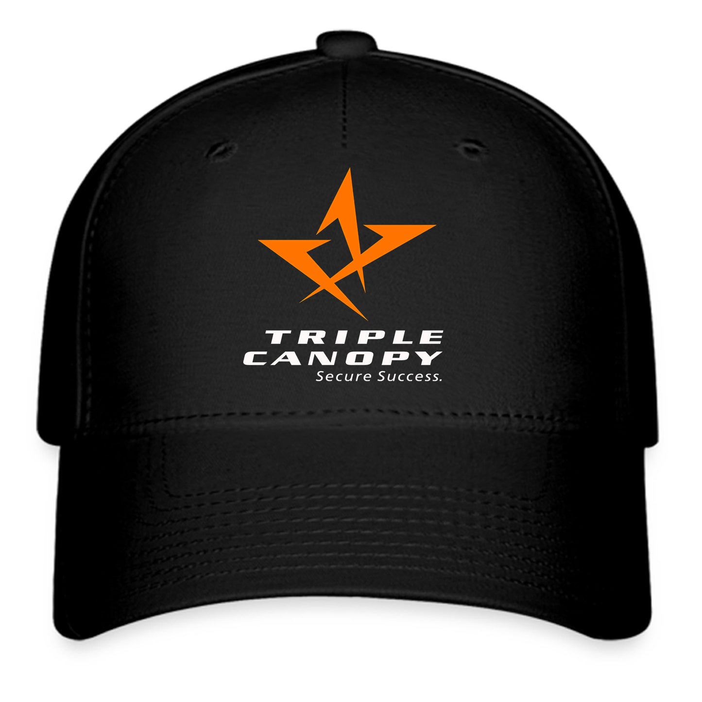 Triple Canopy Secure Success Logo Symbol Black Baseball Cap Hat Size Adult S/M and L/XL