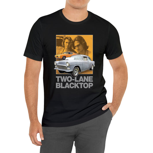 Two-Lane Blacktop T-Shirt Cult Classic Car Movie Black T-Shirt Size S to 3XL