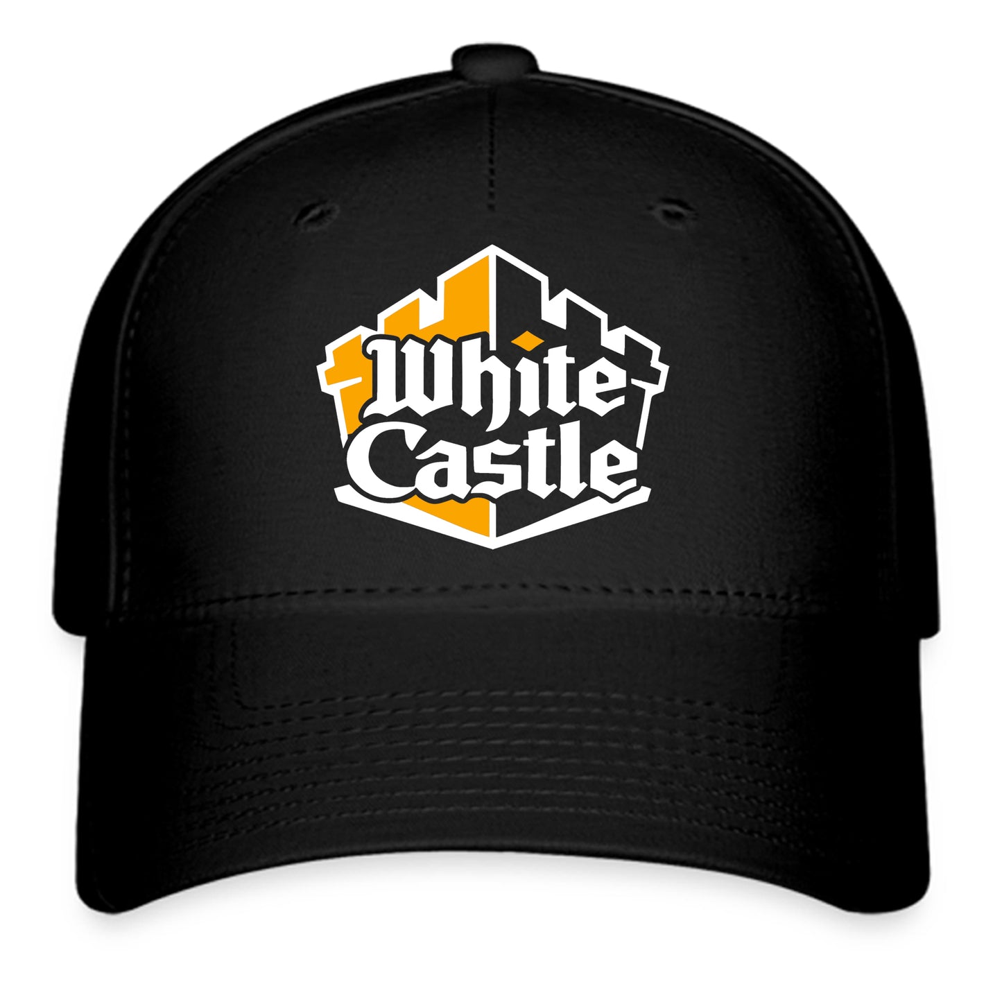 White Castle Hamburgers Logo Symbol Black Baseball Cap Hat Size Adult S/M and L/XL