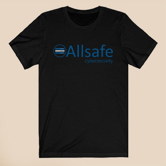 Allsafe Cybersecurity Corp Logo Symbol Black T-Shirt Size S to 3XL