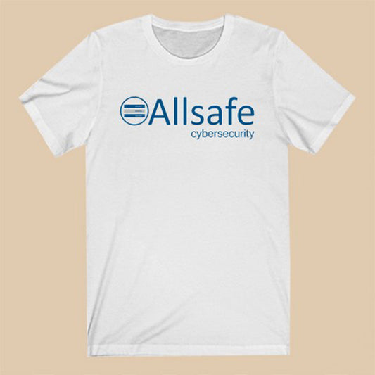 Allsafe Cybersecurity Corp Logo Symbol White T-Shirt Size S to 3XL