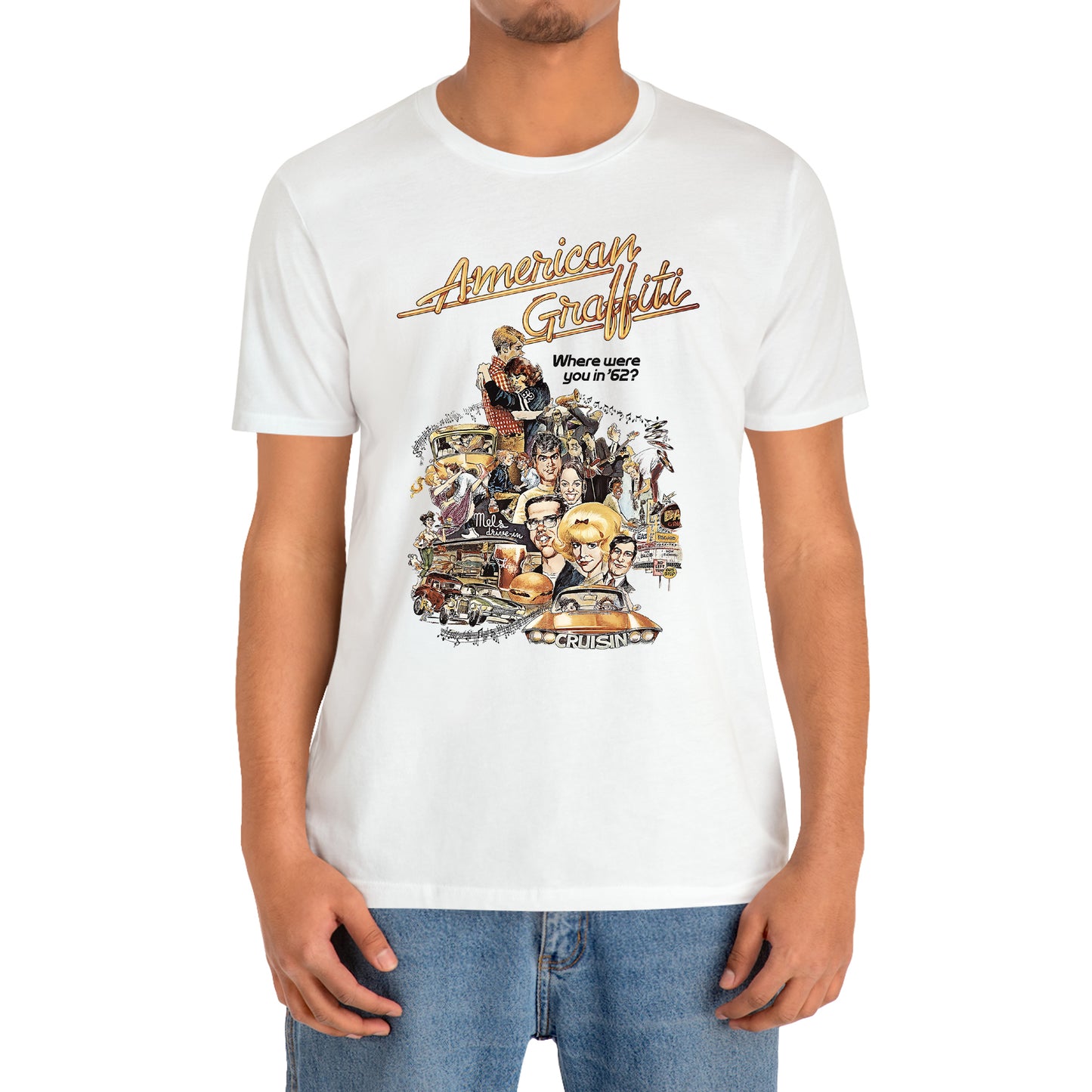 American Graffiti Movie Logo White T-Shirt Size S to 3XL